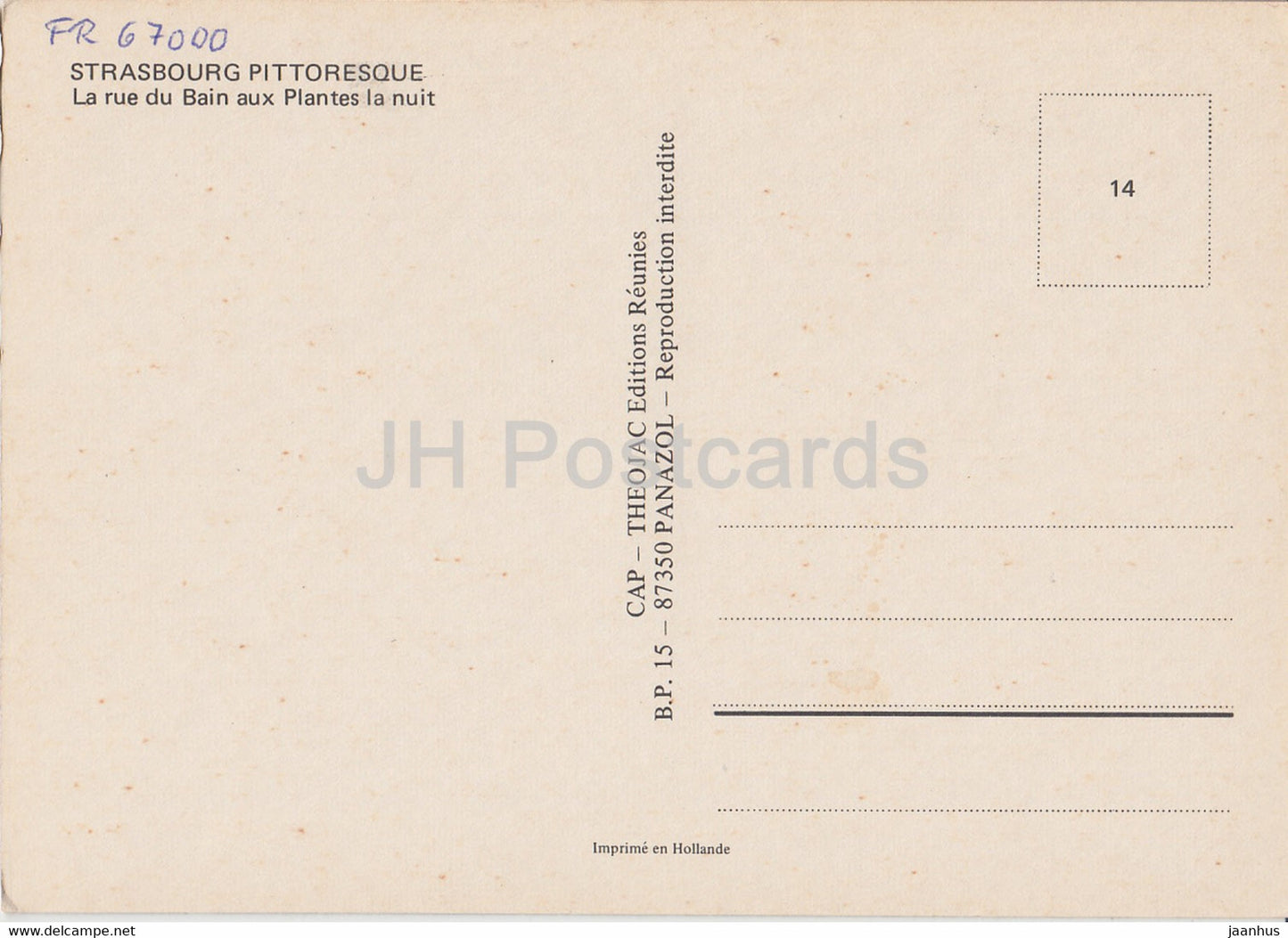 Straßburg Pittoresque - La rue du Bain aux Plantes la nuit - Auto - Frankreich - gebraucht