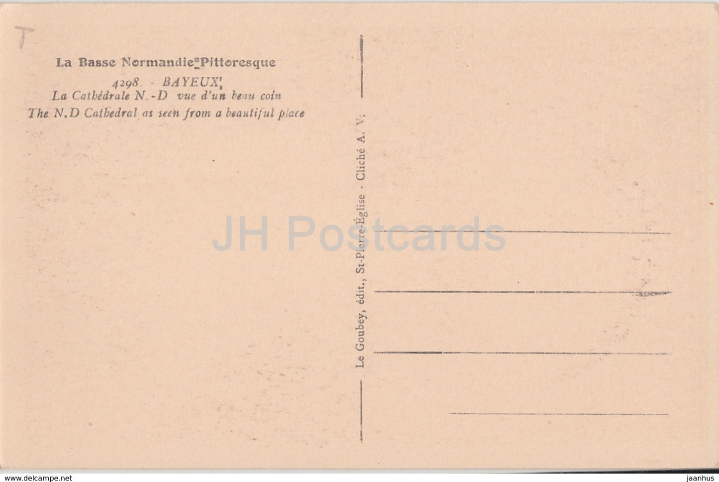 LA Basse Normandie Pittoresque - Bayeux - La Cathedrale - cathedral - 4298 - old postcard - France - unused