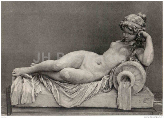 sculpture by Claude Michel - River Nymph , 1770-80 - nude woman - french art - unused - JH Postcards