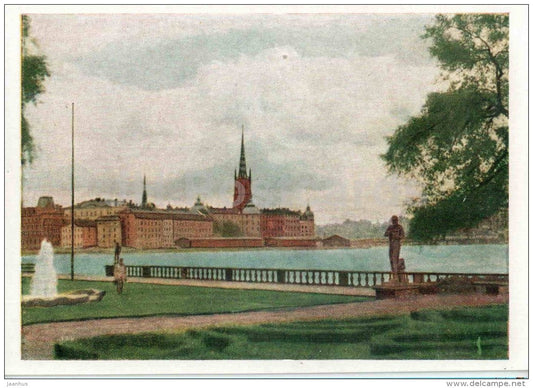 Stockholm - European Views - 1958 - Sweden - unused - JH Postcards