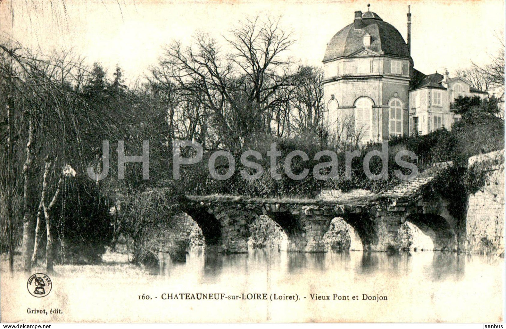 Chateauneuf sur Loire - Vieux Pont et Donjon - 160 - old postcard - France - used - JH Postcards