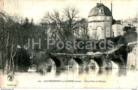 Chateauneuf sur Loire - Vieux Pont et Donjon - 160 - old postcard - France - used - JH Postcards