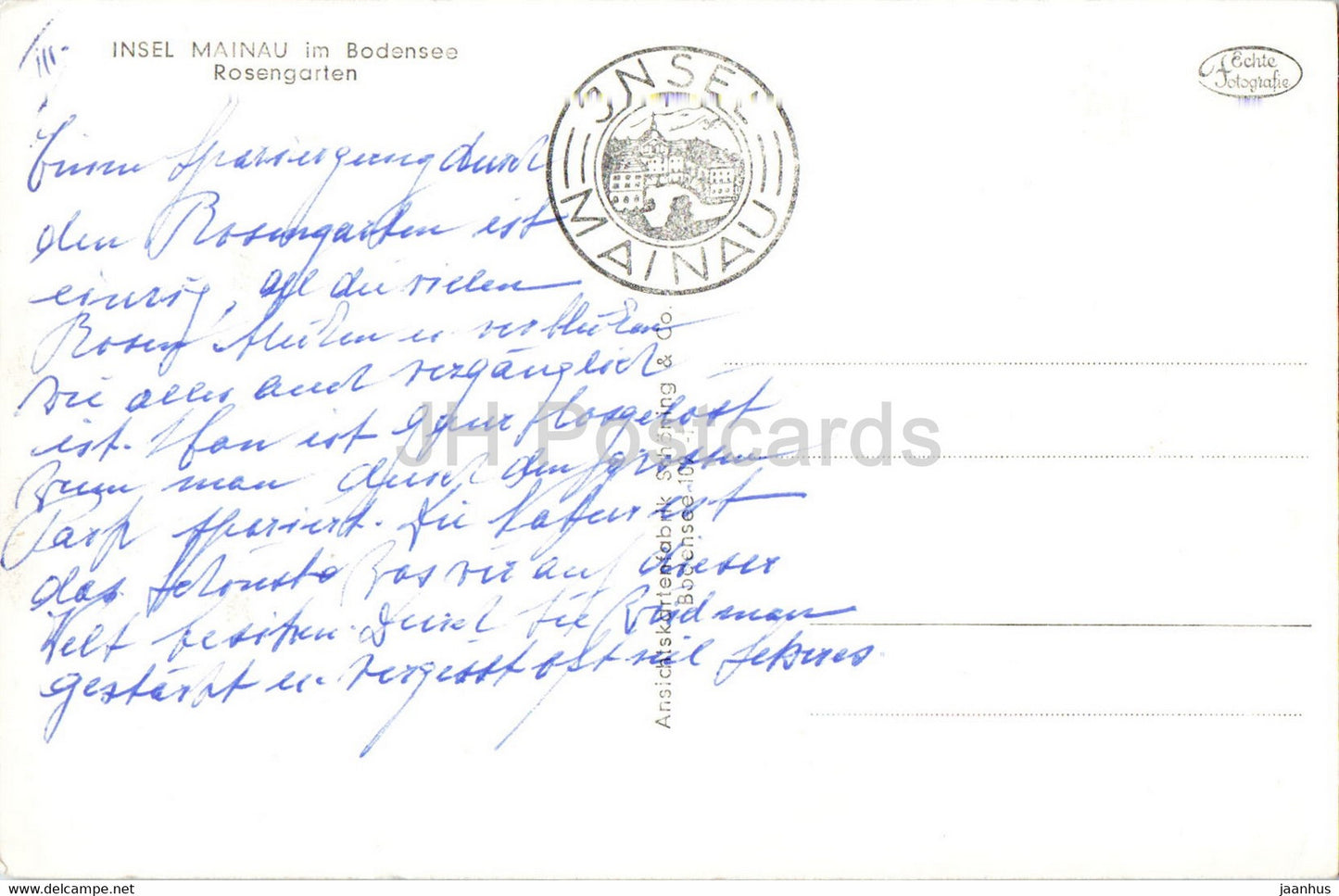 Insel Mainau im Bodensee - Rosengarten - old postcard - Germany - used