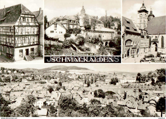 Schmalkalden - Schloss Wilhelmsburg - Altmarkt - castle - old postcard - Germany DDR - used - JH Postcards