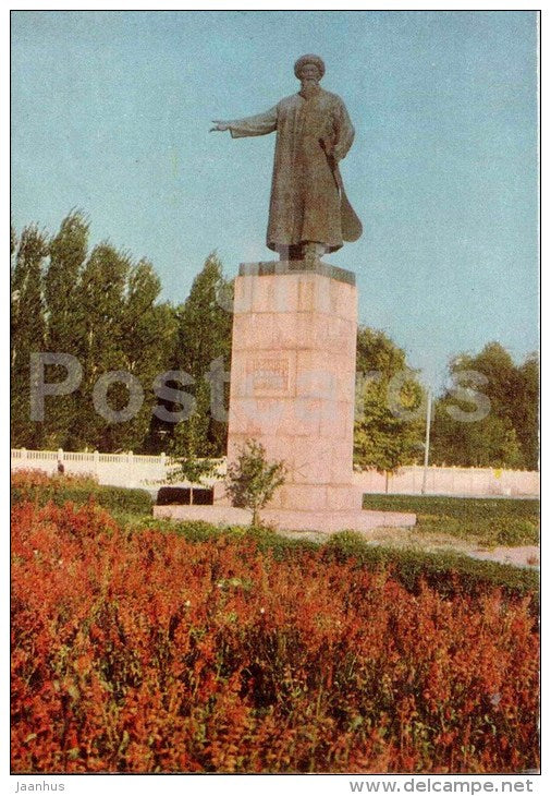 monument to Dzhambul Dzhabayev - Zhambyl - Jambyl - Kazakhstan USSR - unused - JH Postcards