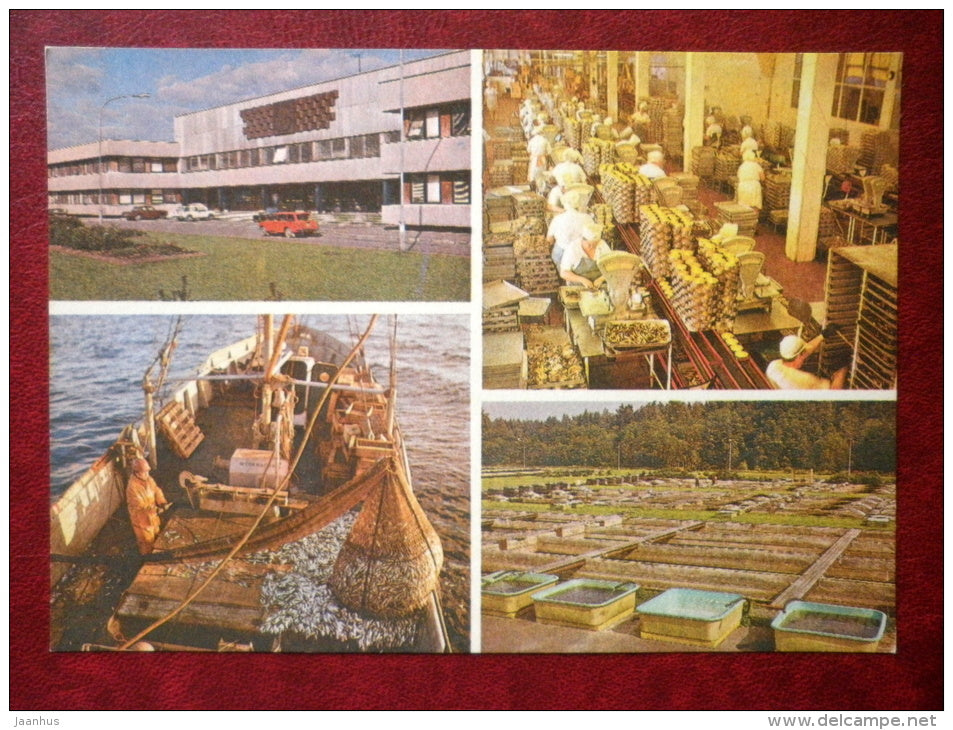 Kirov Model Collective Fishery - fishing boat - Harju district - 1981 - Estonia USSR - unused - JH Postcards