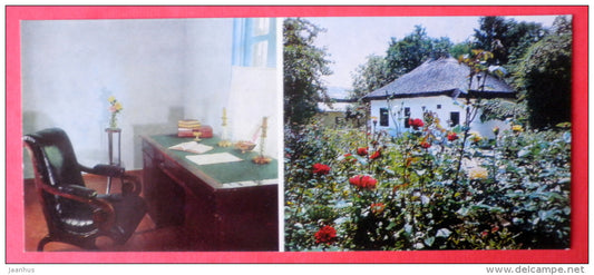 Lermontov desk and chair - House - poet Lermontov Places of Caucasian Mineral Waters - 1978 - USSR Russia - unused - JH Postcards