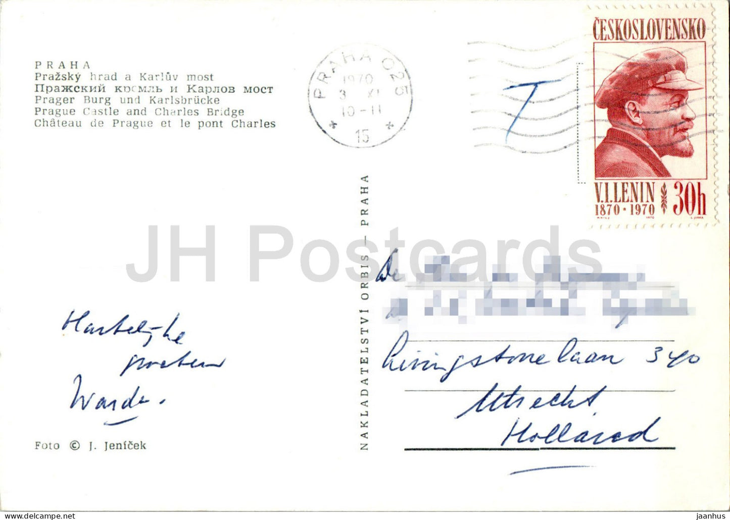 Praha - Prague - Château de Prague et Pont Charles - 1970 - République Tchèque - Tchécoslovaquie - occasion
