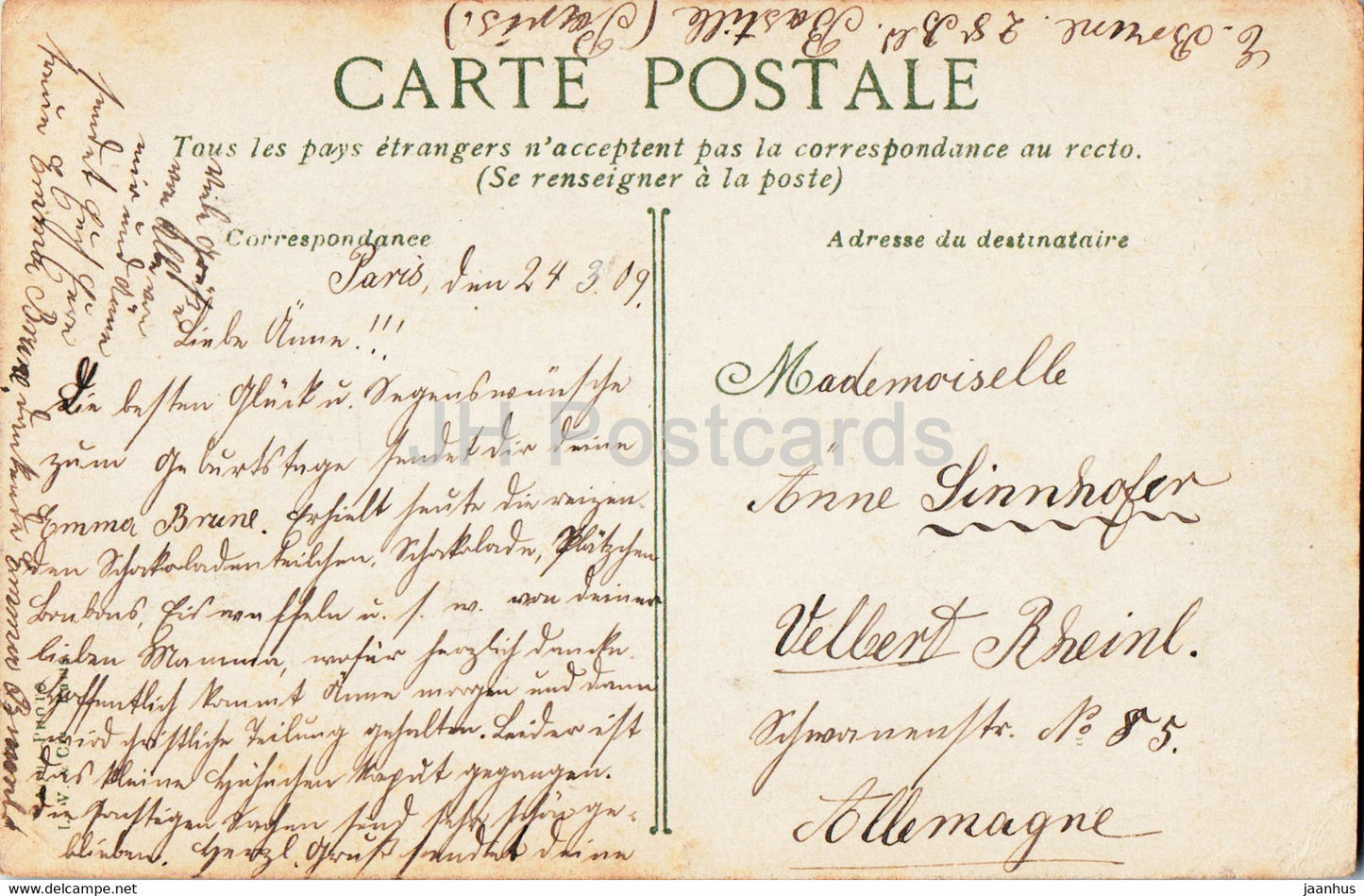 Paris - Pont de la Concorde - pont - 650 - carte postale ancienne - 1909 - France - utilisé