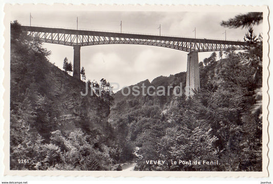 Vevey - Le Pont de Fenil - bridge - 9261 - Switzerland - 1958 - used - JH Postcards