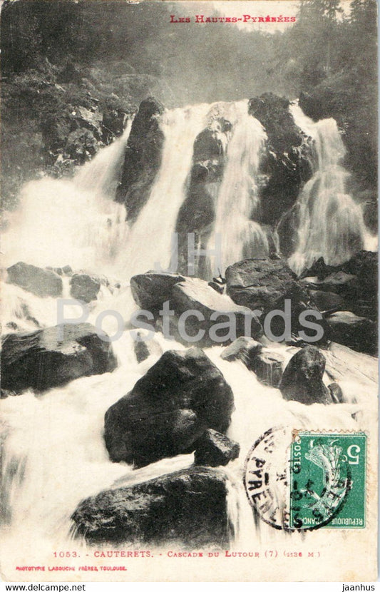Cauterets - Cascade du Lutour - 1053 - old postcard - France - used - JH Postcards