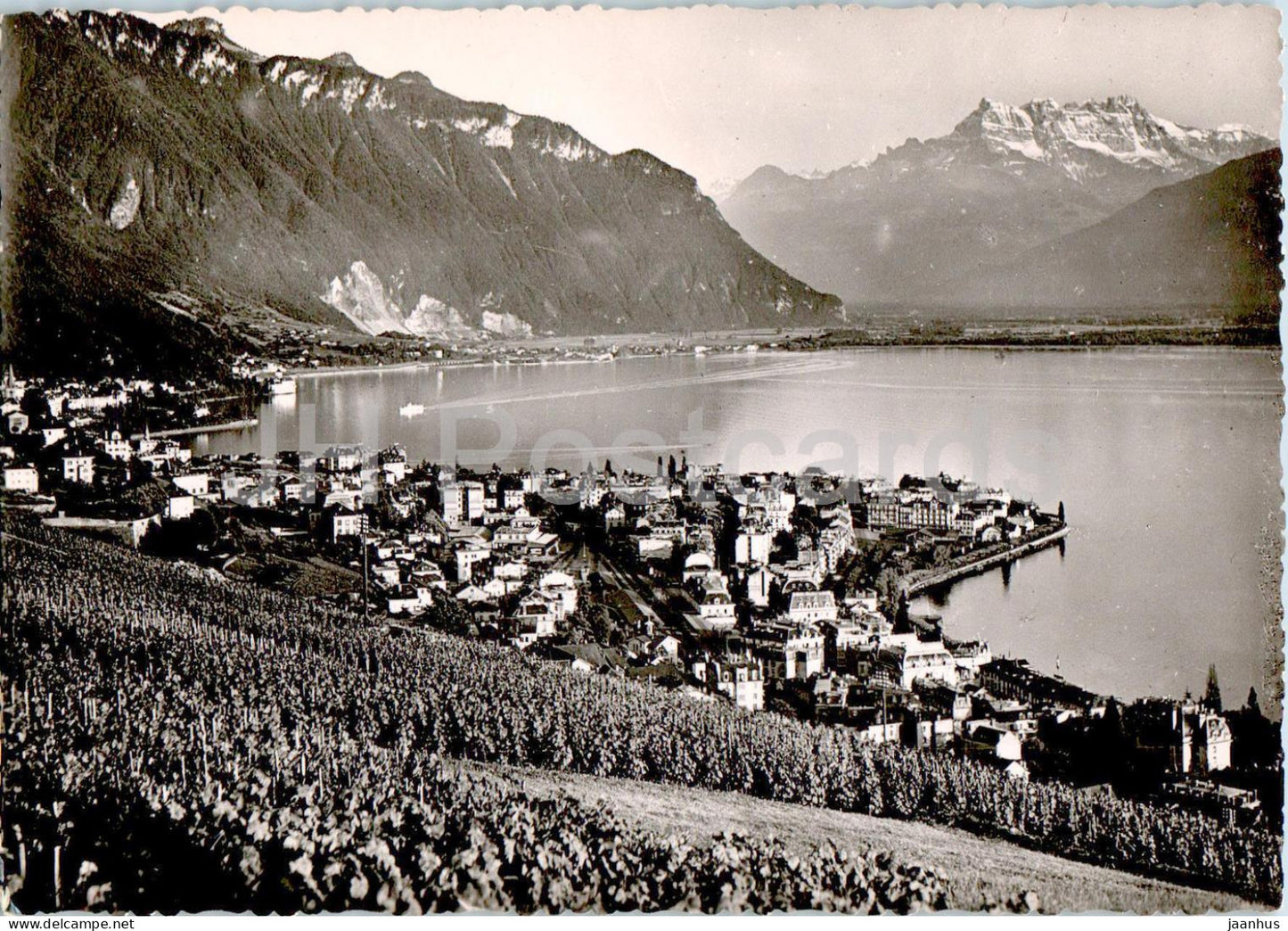 Lac Leman - Montreux et les Dents du Midi - 6612 - old postcard - Switzerland - used - JH Postcards