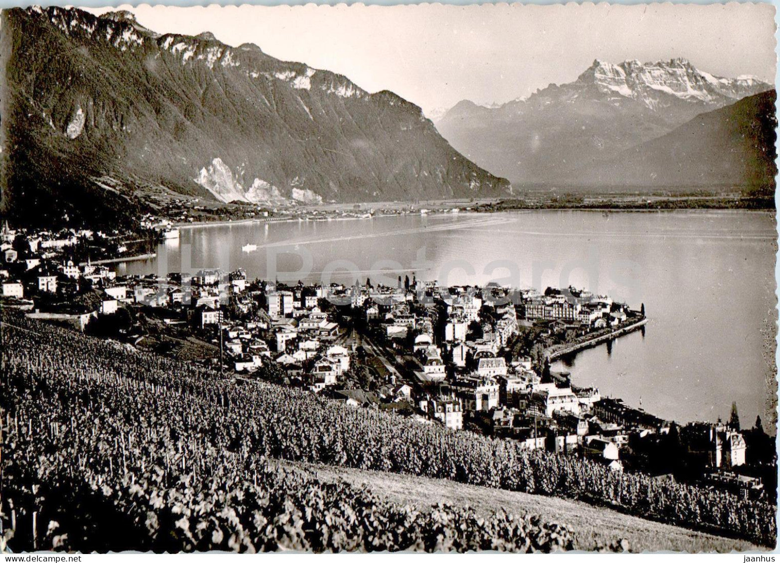 Lac Leman - Montreux et les Dents du Midi - 6612 - old postcard - Switzerland - used - JH Postcards