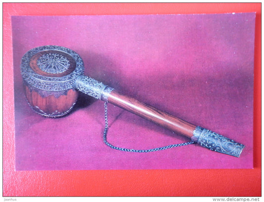 Kula - wine vessel , silver - Georgian Chasing - 1970 - Russia USSR - unused - JH Postcards