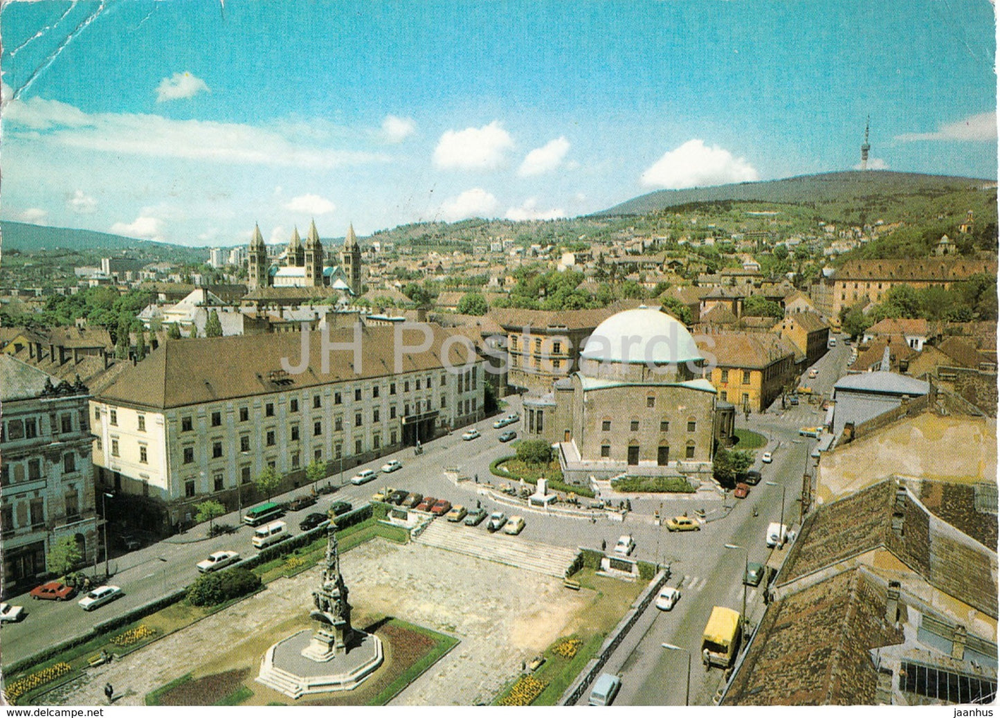Pecs - view - square - 1982 - Hungary - used - JH Postcards