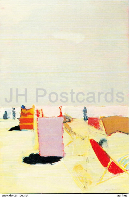 painting by David Michie - Beach at Aberdeen - Scottish art - unused - JH Postcards