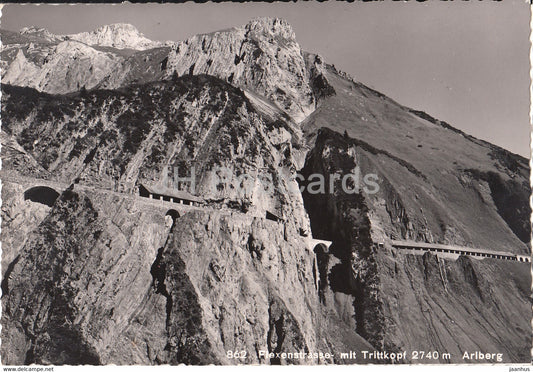 Flexenstrasse mit Trittkopf 2740 m - Arlberg - 862 - Austria - unused - JH Postcards