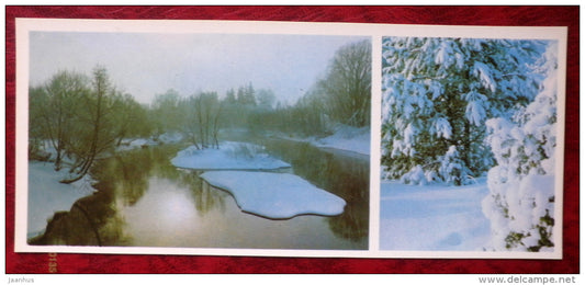Latvian views - winter - trees - 1980 - Latvia USSR - unused - JH Postcards