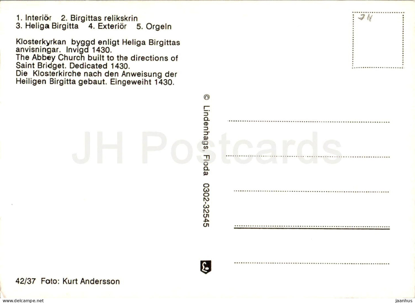 Vadstena Klosterkyrka - interior - Birgitta reliquary - The Organ - church - multiview - 42/37 - Sweden - unused