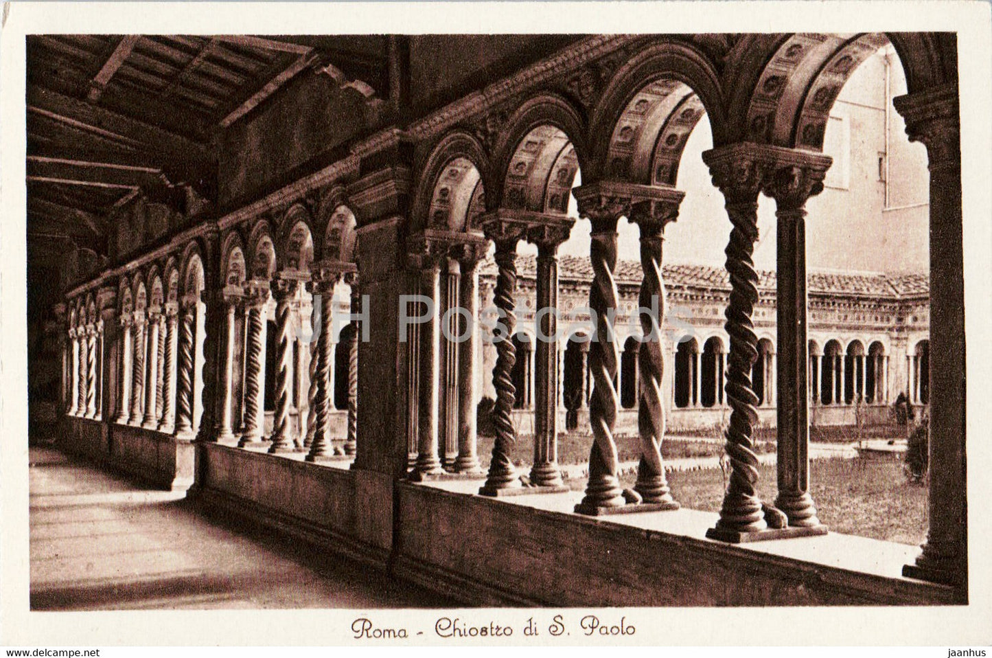 Roma - Rome - Chiostro di S Paolo - cloister - 686 - old postcard - Italy - unused - JH Postcards