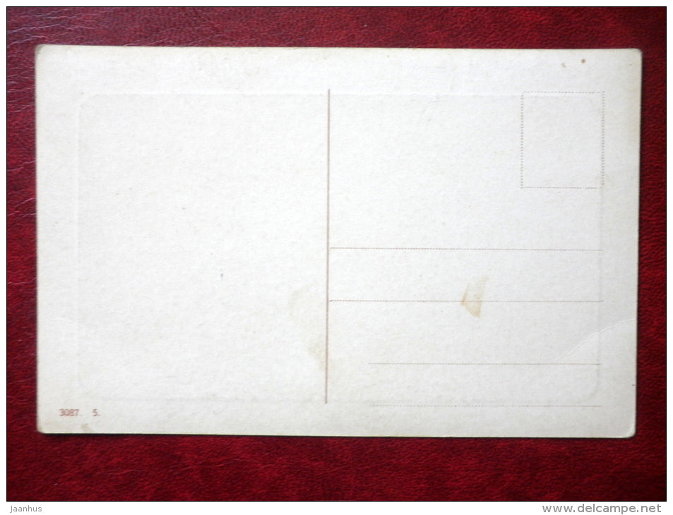 painting - river - view - 3087 - old postcard - unused - JH Postcards