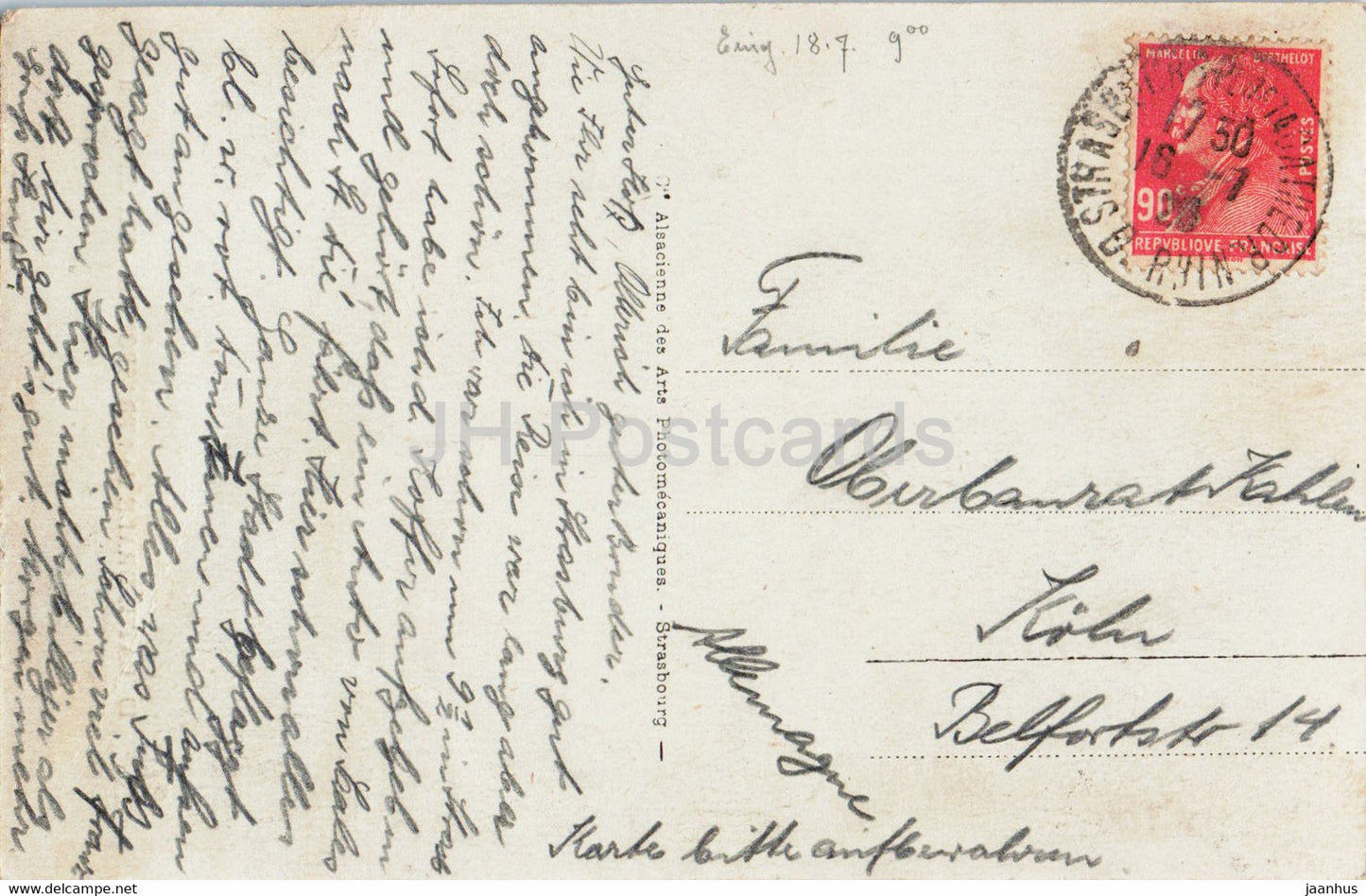 Cathédrale de Strasbourg - Nef du Milieu - cathédrale - 19 - carte postale ancienne - France - inutilisée