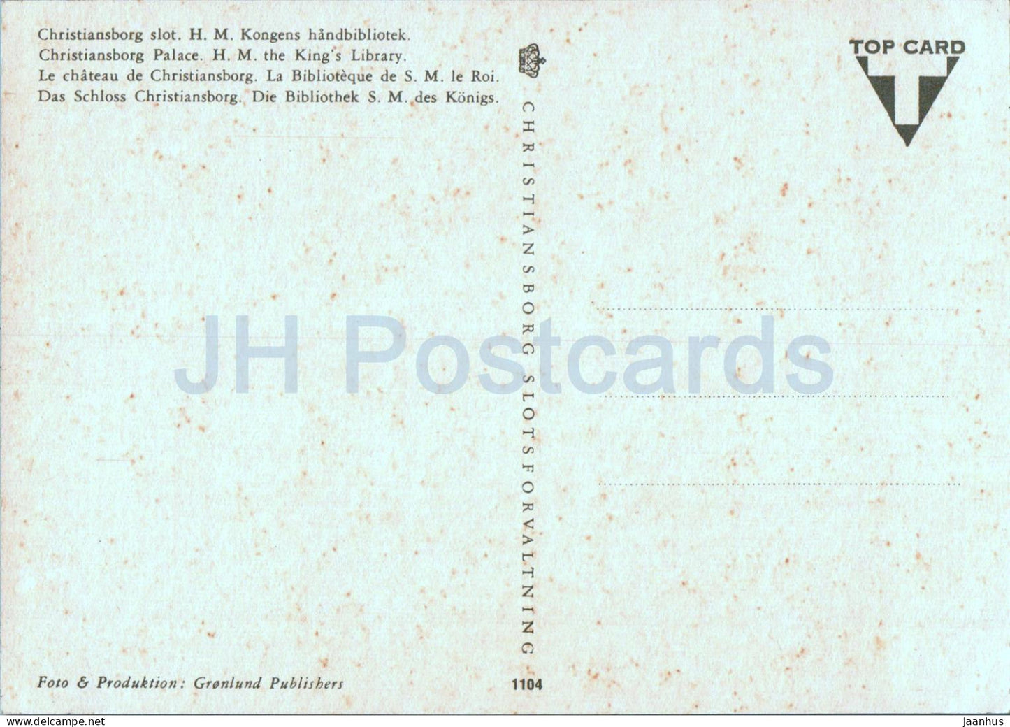 Copenhagen - Kobenhavn - Christiansborg slot - H M the King's Library - castle - 1104 - Denmark - unused