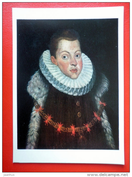 painting by Juan Pantoja de la Cruz . Philip III of Spain . King of Spain - spanish art - unused - JH Postcards