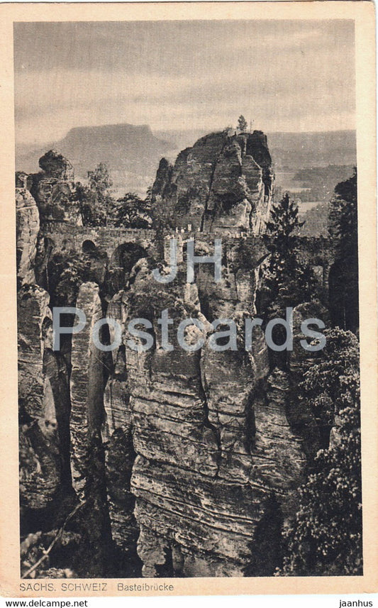 Sachs Schweiz - Basteibrucke - old postcard - Germany - used - JH Postcards