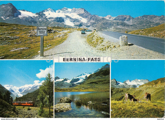 Bernina Pass - Berninapass - train - Switzerland - unused - JH Postcards