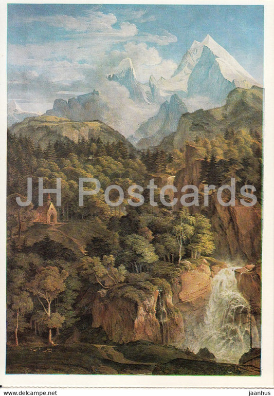 painting by Ludwig Richter - Der Watzmann - German art - 1981 - Germany DDR - unused - JH Postcards
