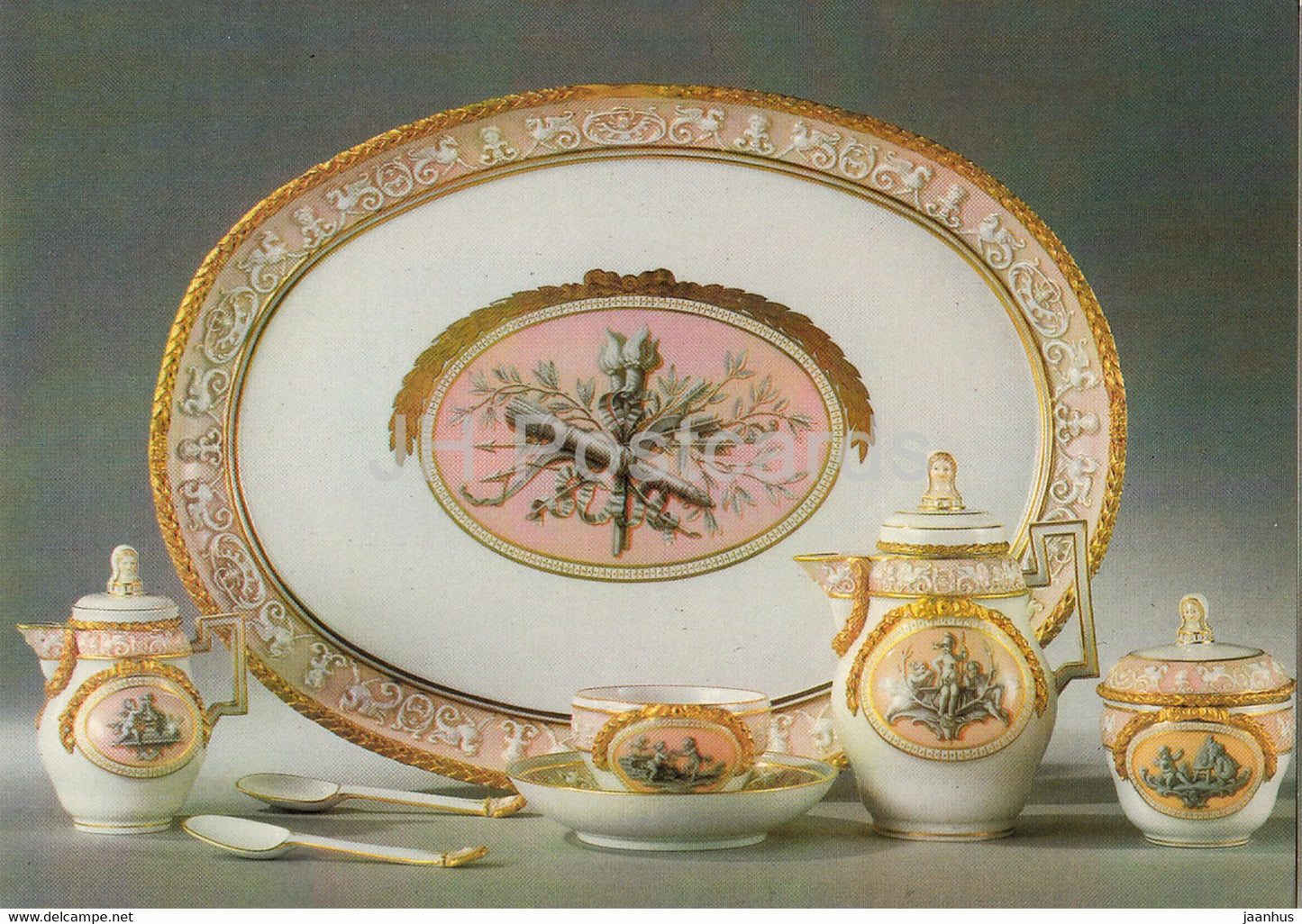 Dejeuner - Puttenmalerei - porcelain - Porzellan Museum Meissen - DDR Germany - unused - JH Postcards