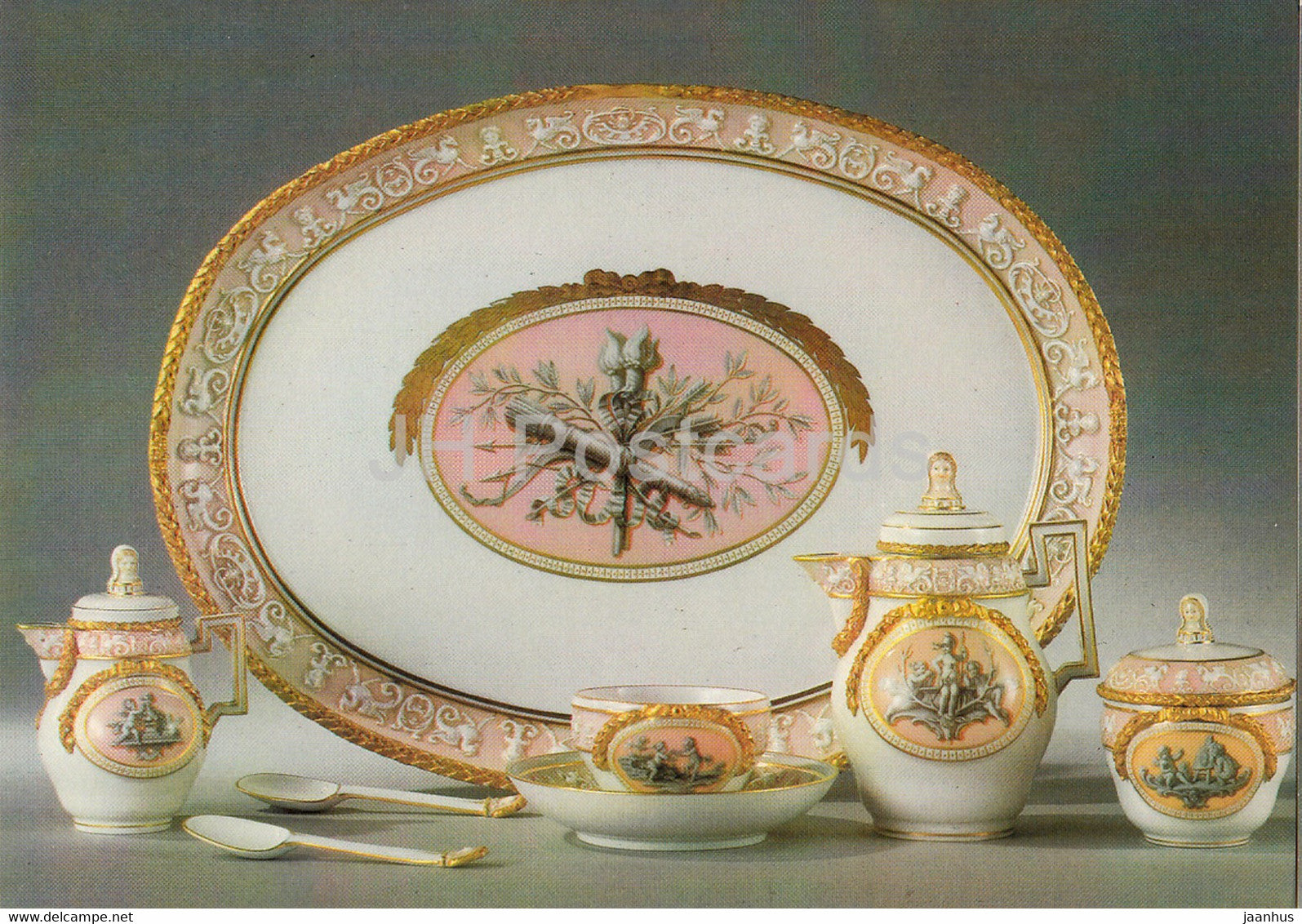 Dejeuner - Puttenmalerei - porcelain - Porzellan Museum Meissen - DDR Germany - unused - JH Postcards