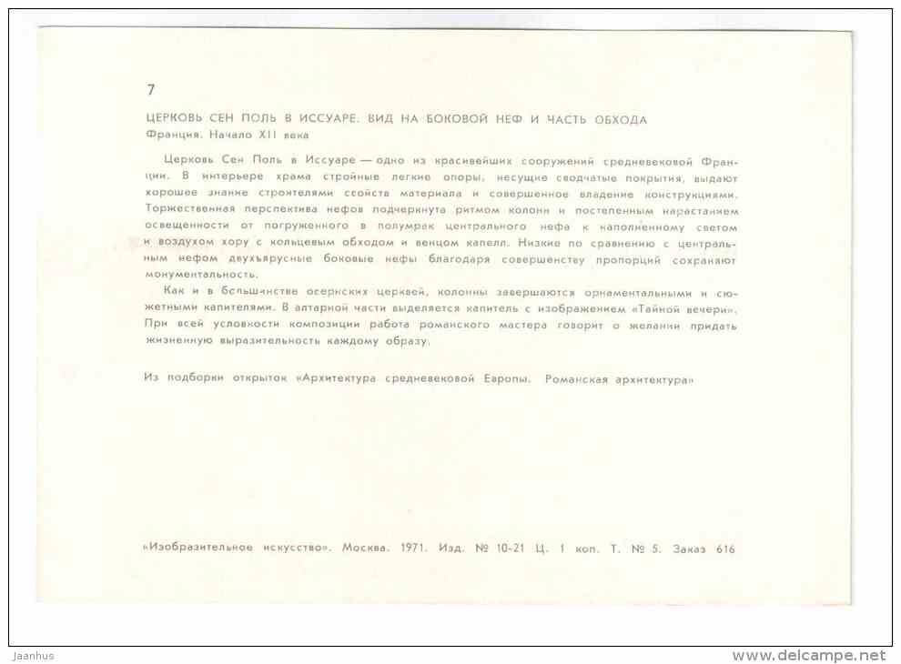 St. Paul´s Church - Issoire - Romanesque architecture - 1971 - France - unused - JH Postcards