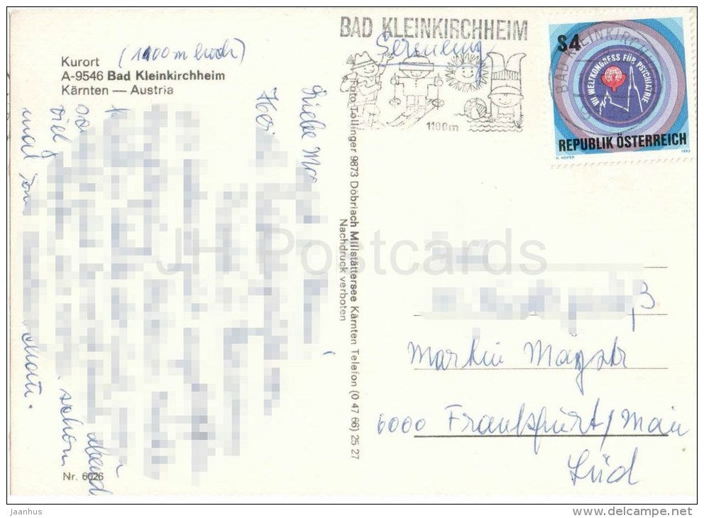 Kurort Bad Kleinkirchheim - Kärnten - pool - 6026 - Austria - 1983 gelaufen - JH Postcards