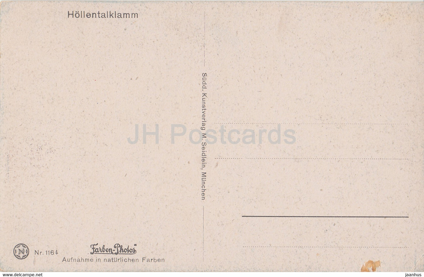 Hollentalklamm - 1164 - old postcard - Germany - unused