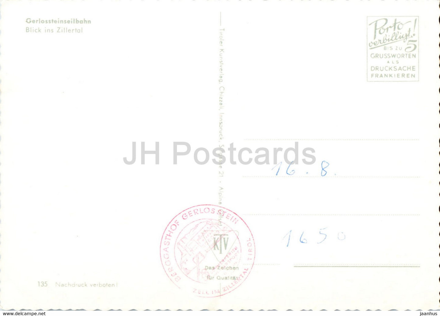 Gerlossteinseilbahn - Blick ins Zillertal - cable car - Austria - unused
