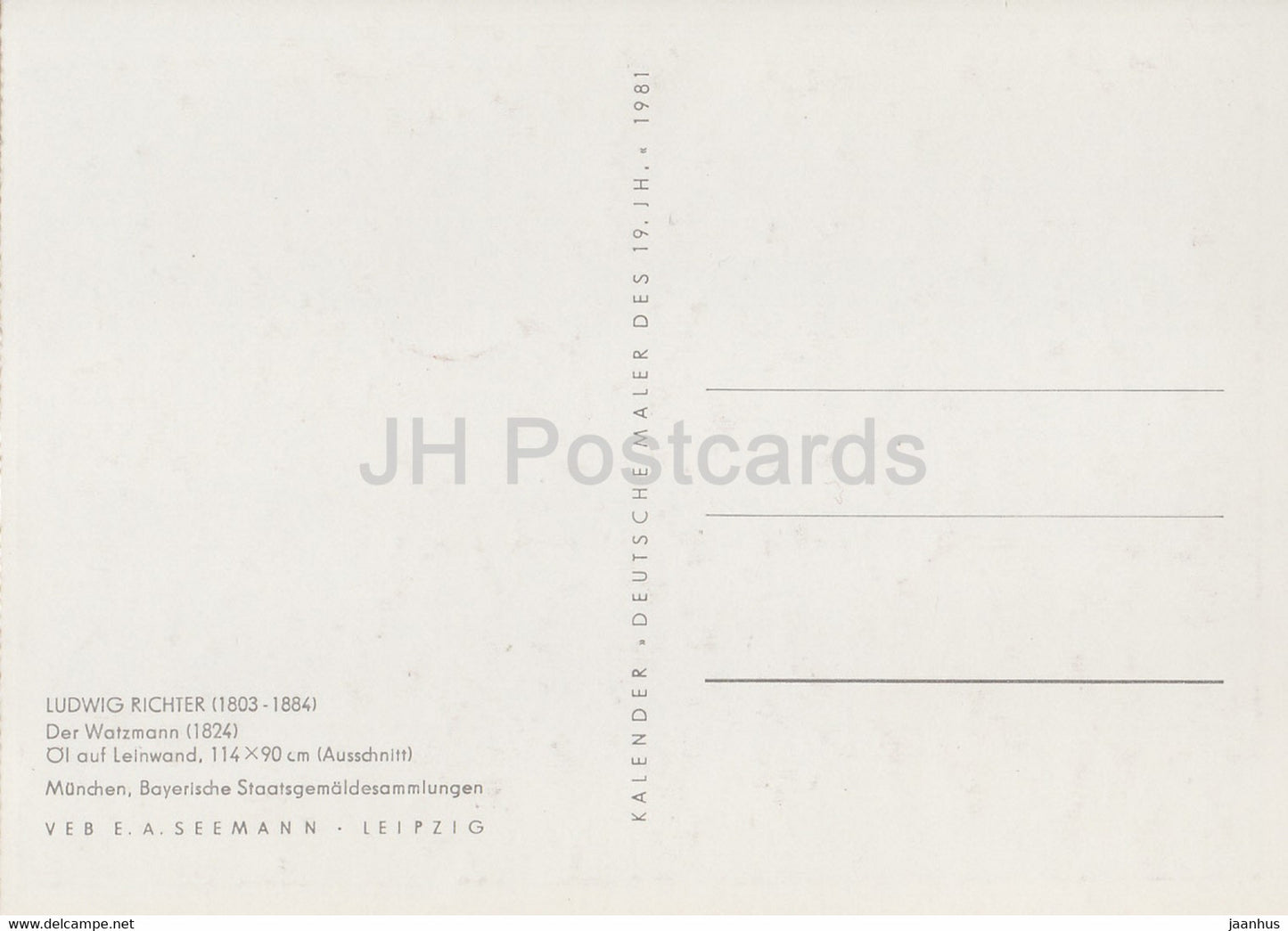 painting by Ludwig Richter - Der Watzmann - German art - 1981 - Germany DDR - unused