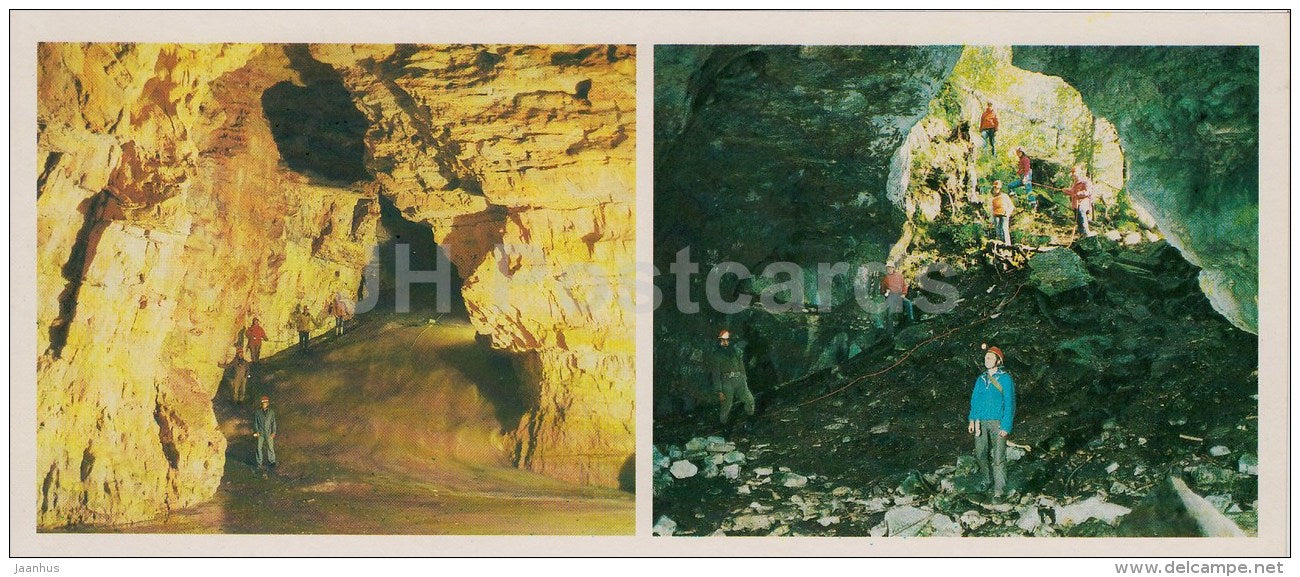 labyrinth - cave of 30th Anniversary of Victory - Caves of Bashkortostan Bashkiria - 1984 - Russia USSR - unused - JH Postcards