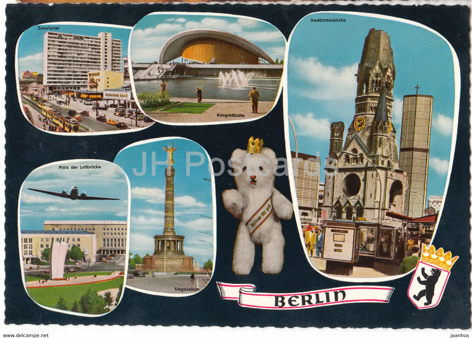 Berlin - Zooviertel - Kongresshalle - Gedachtniskirche - Siegessaule - Platz der Luftbrucke - Germany - unused - JH Postcards