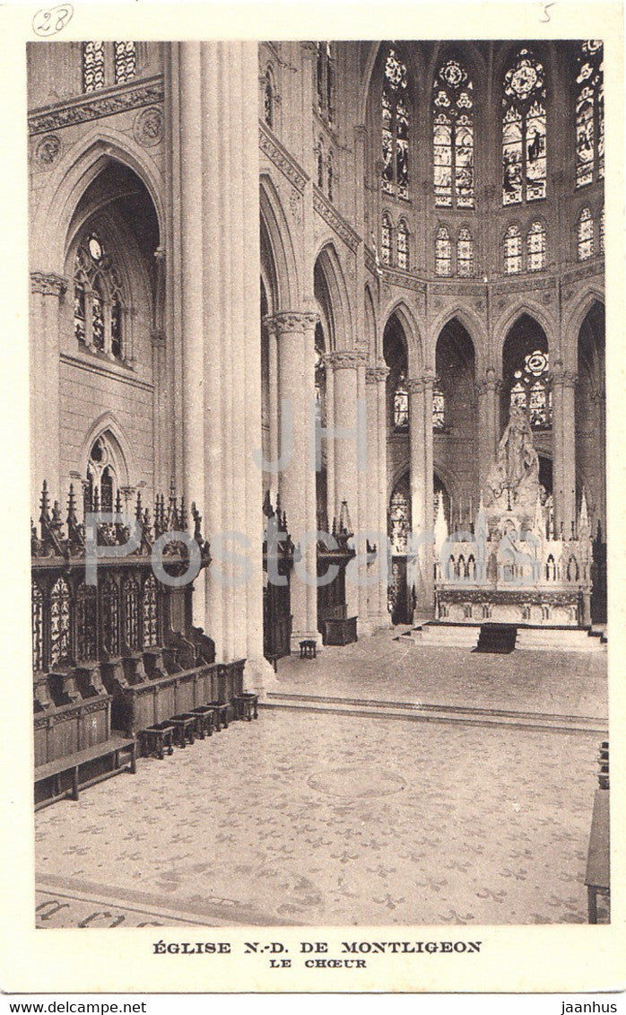 Eglise N D de Montligeon - Le Choeur - old postcard - France - unused - JH Postcards
