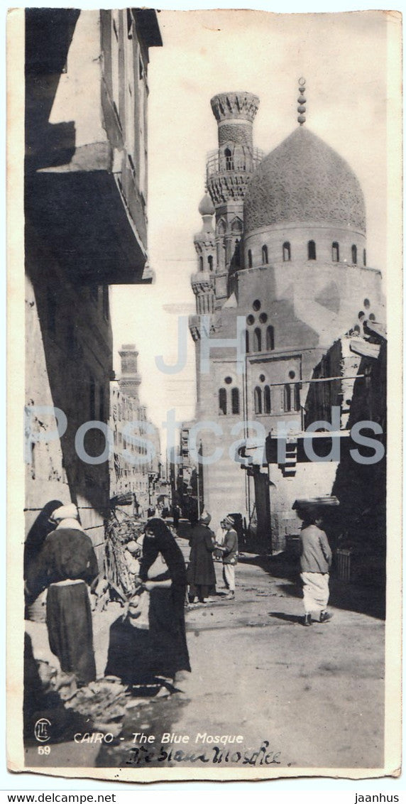 Cairo - The Blue Mosque - 59 - old postcard - 1927 - Egypt - used - JH Postcards