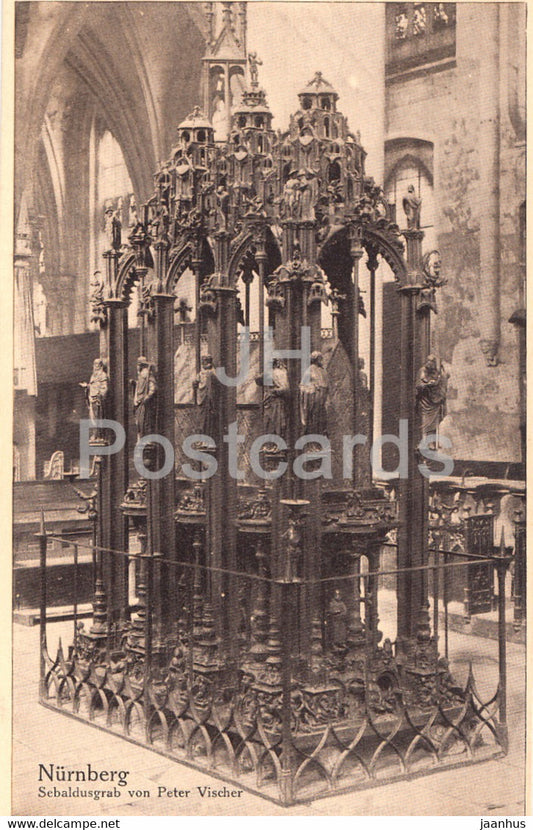 Nurnberg - Sebaldusgrab von Peter Vischer - 1 - old postcard - Germany - unused - JH Postcards