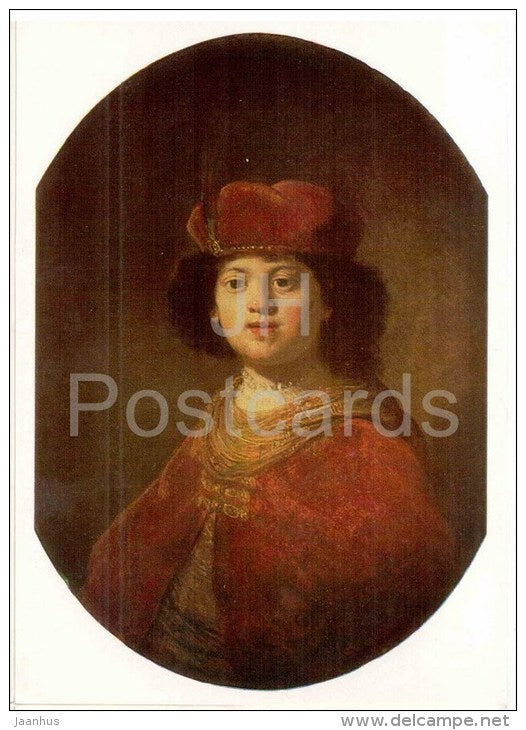painting by Rembrandt - Portrait of a Boy , 1633 - dutch art - unused - JH Postcards