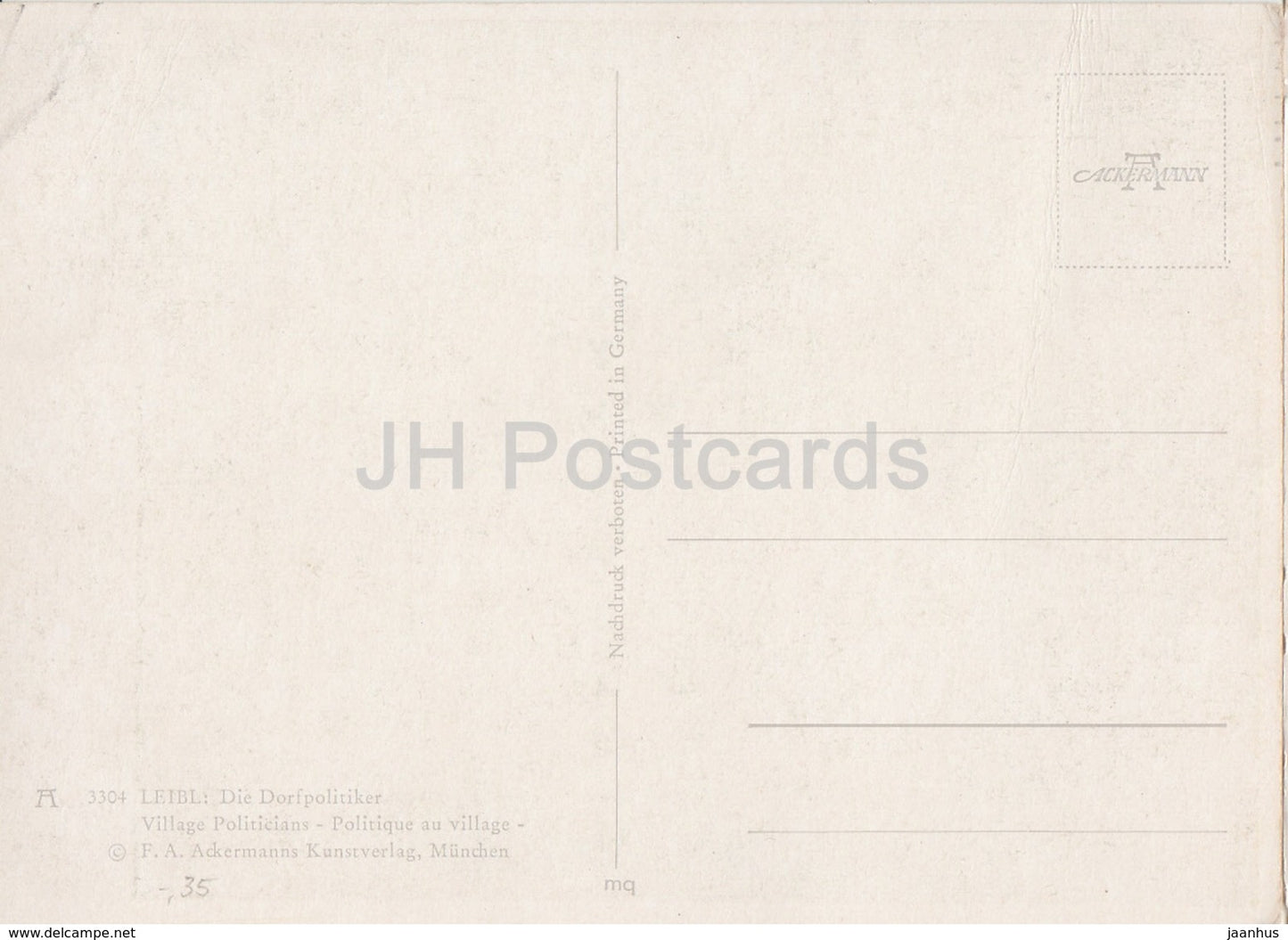 Gemälde von Leibl – Die Dorfpolitiker – Dorfpolitiker – Deutsche Kunst – Deutschland – unbenutzt