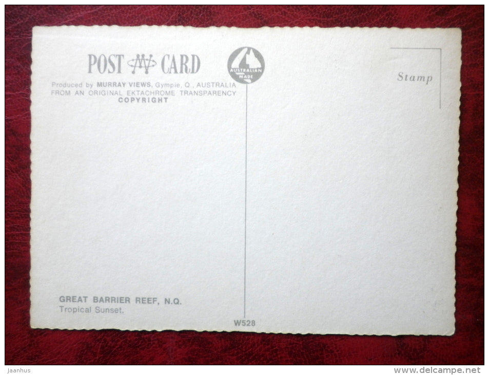 Tropical Sunset - Great Barrier Reef - North Queensland - Australia - unused - JH Postcards