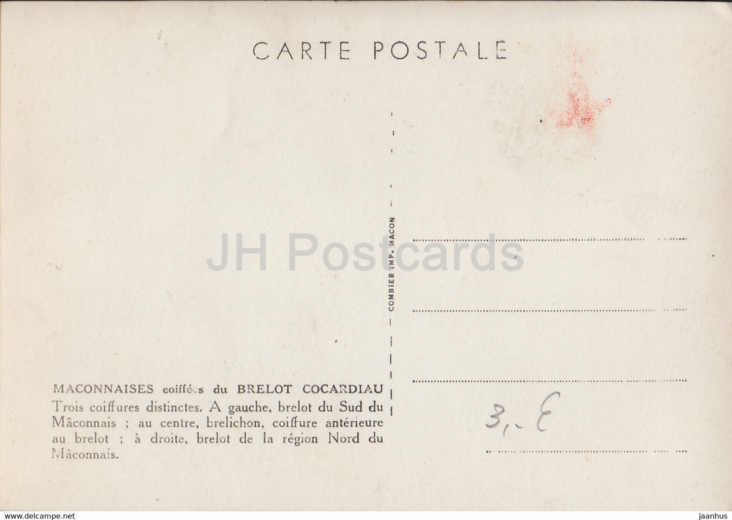 Maconnaises - Brelot Cocardiau - Volkskostüme - alte Postkarte - Frankreich - unbenutzt