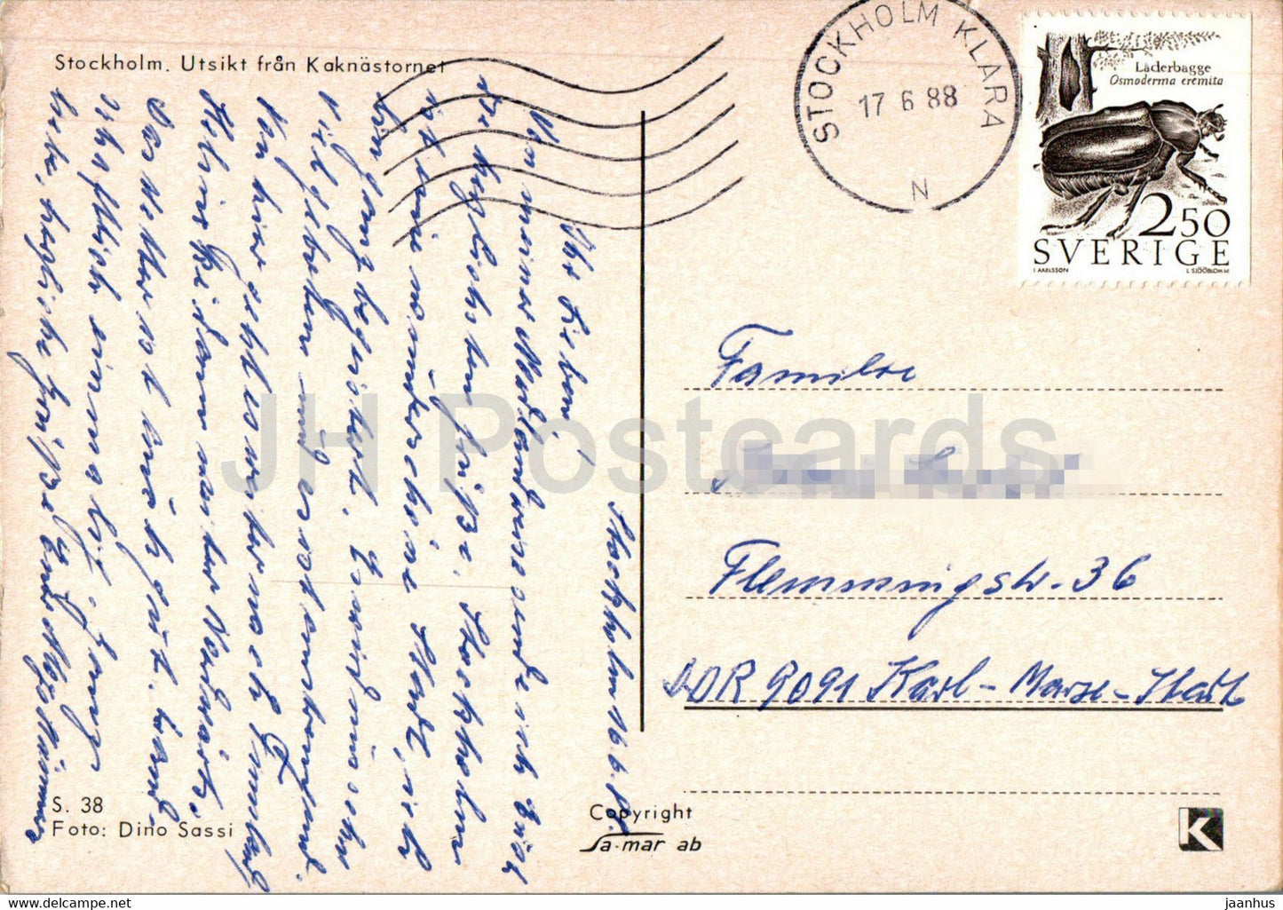 Stockholm - Utskit fran Kaknastornet - 38 - 1988 - Sweden - used