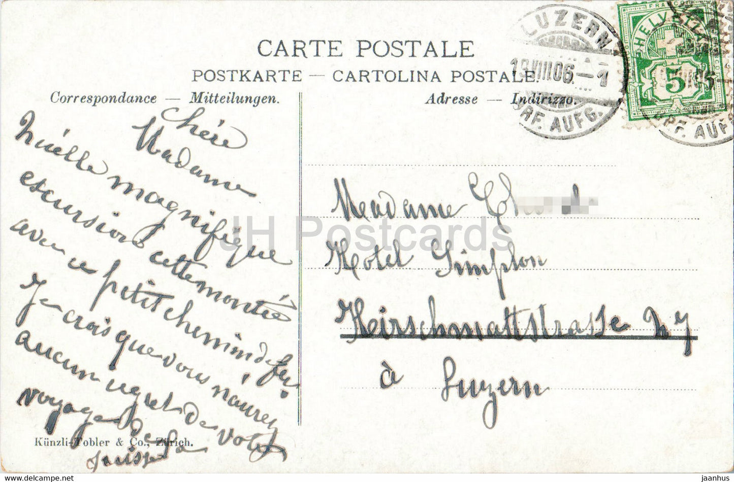 Rigibahn - Schnurtobelbrucke mit Pilatus - funiculaire - 462 - carte postale ancienne - 1906 - Suisse - utilisé