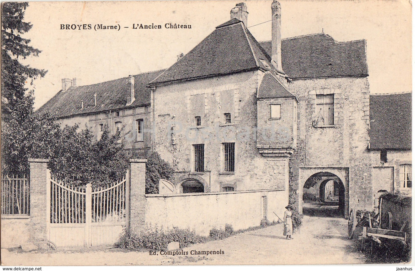 Broyes - L'Ancien Chateau - castle - 1918 - old postcard - France - used - JH Postcards